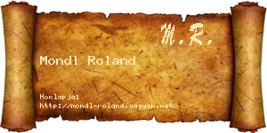 Mondl Roland névjegykártya